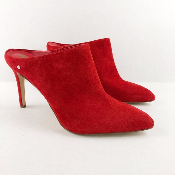 Sam Edelman Shoes - Sam Edelman Oran Suede High Slide Mule Candy Red